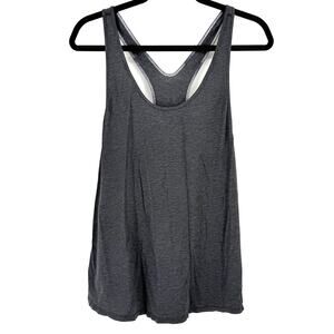 Lululemon Yoga Tank Top Womens Size 8 10 Racerback Gray Pullover Logo